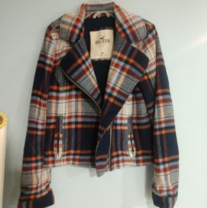 Hollister Cropped plaid women's jacket size M
